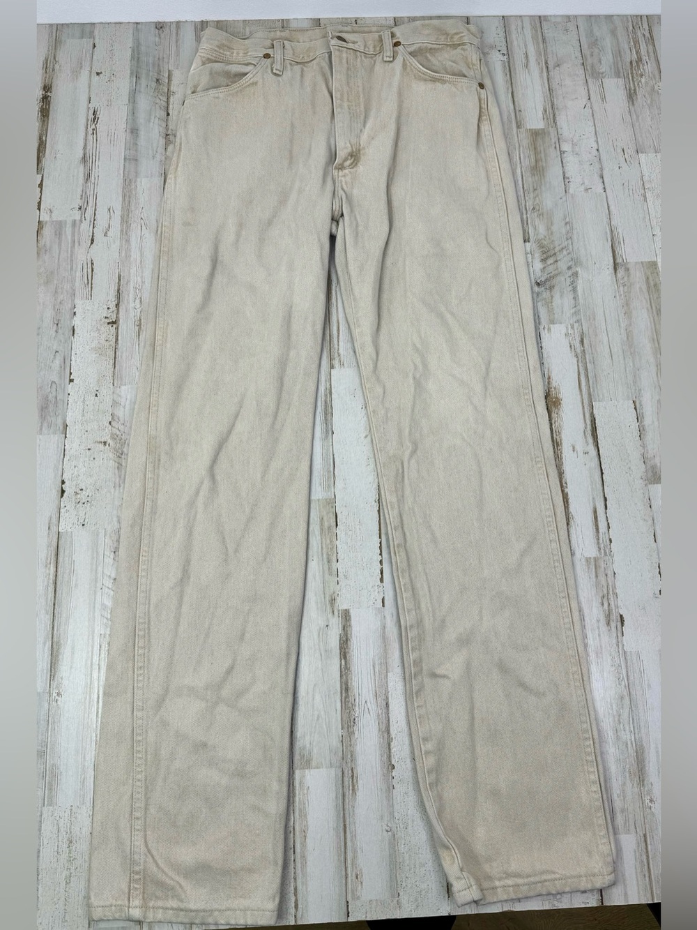 Wrangler Jeans Men's 34x36 Beige Cowboy Western Outdoors 13MWZTN